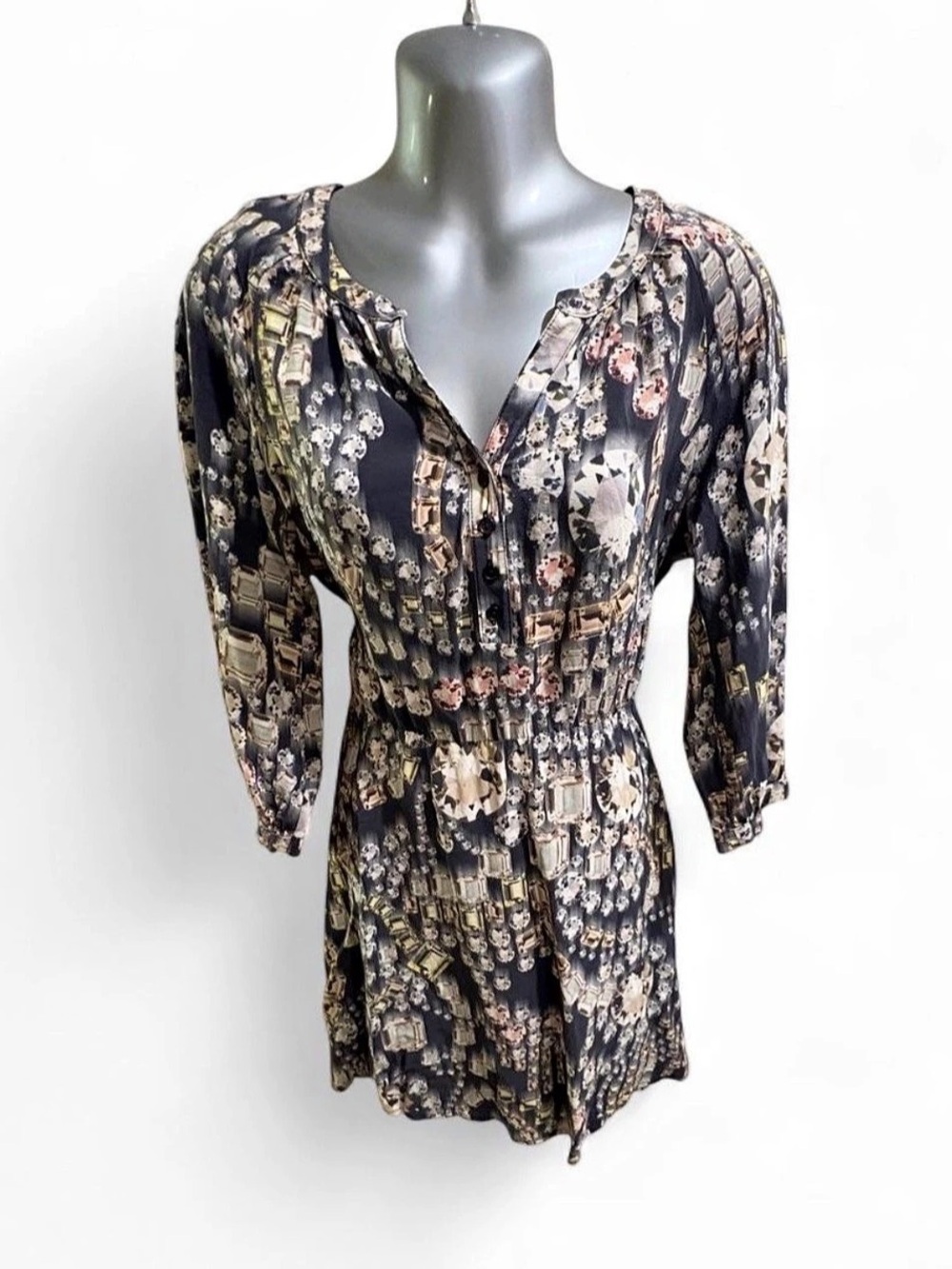 $277 Amanda Uprichard Silk Abstract Mini Dress Size Medium